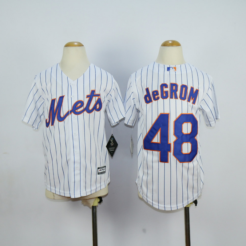 Youth New York Mets #48 Degrom White MLB Jerseys